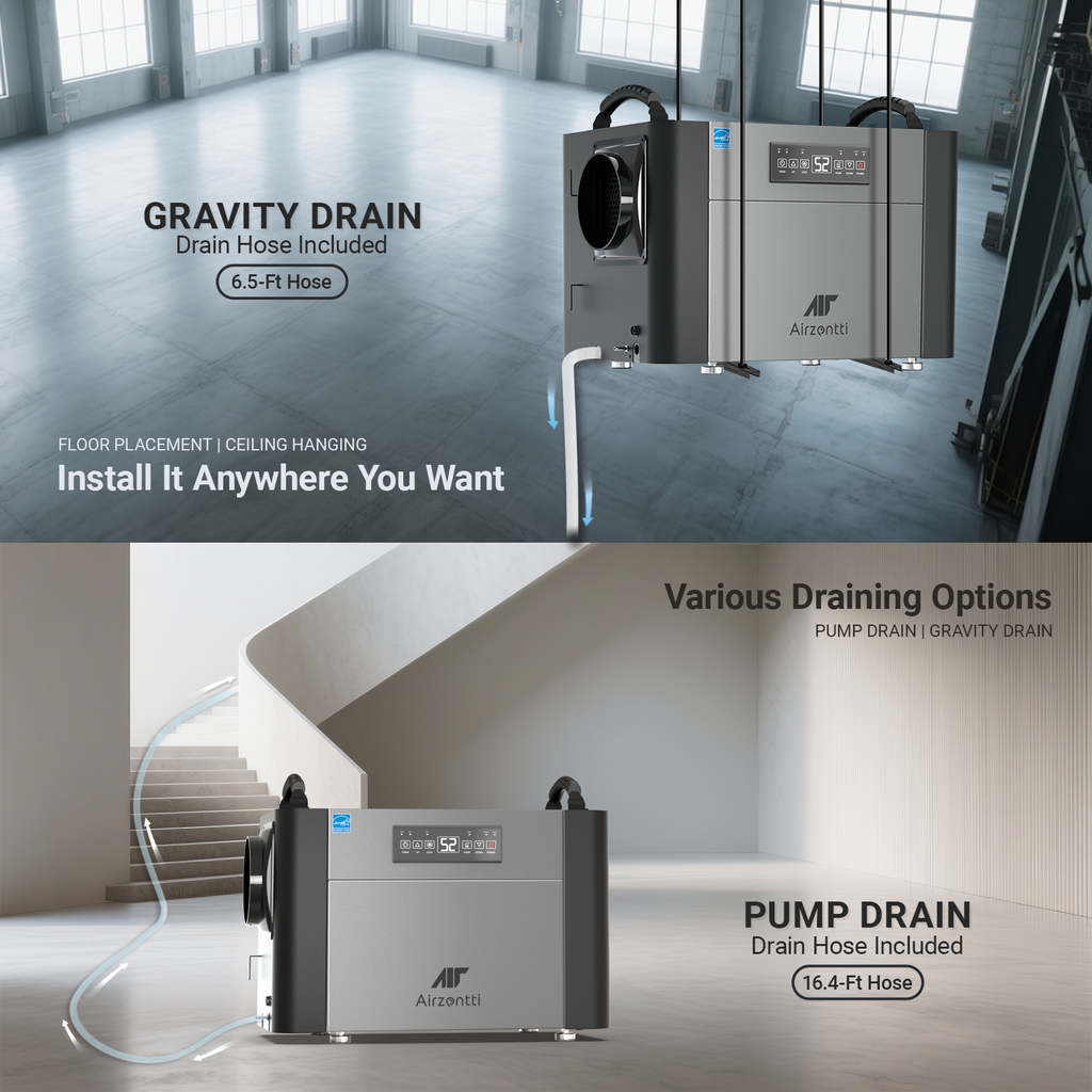 Commercial Dehumidifier, 155 Pints with Pump and Drain Hose - Energy Star Certified