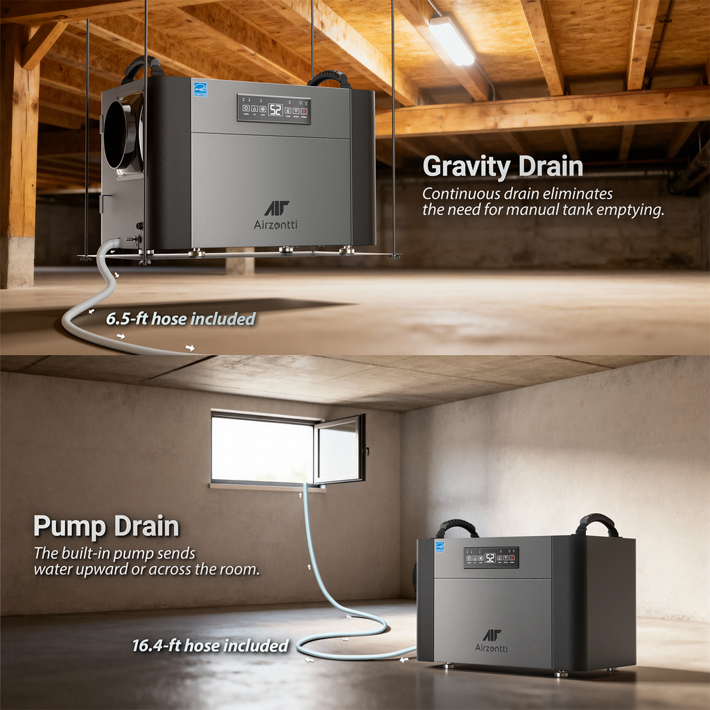 Commercial Dehumidifier, 155 Pints with Pump and Drain Hose - Energy Star Certified