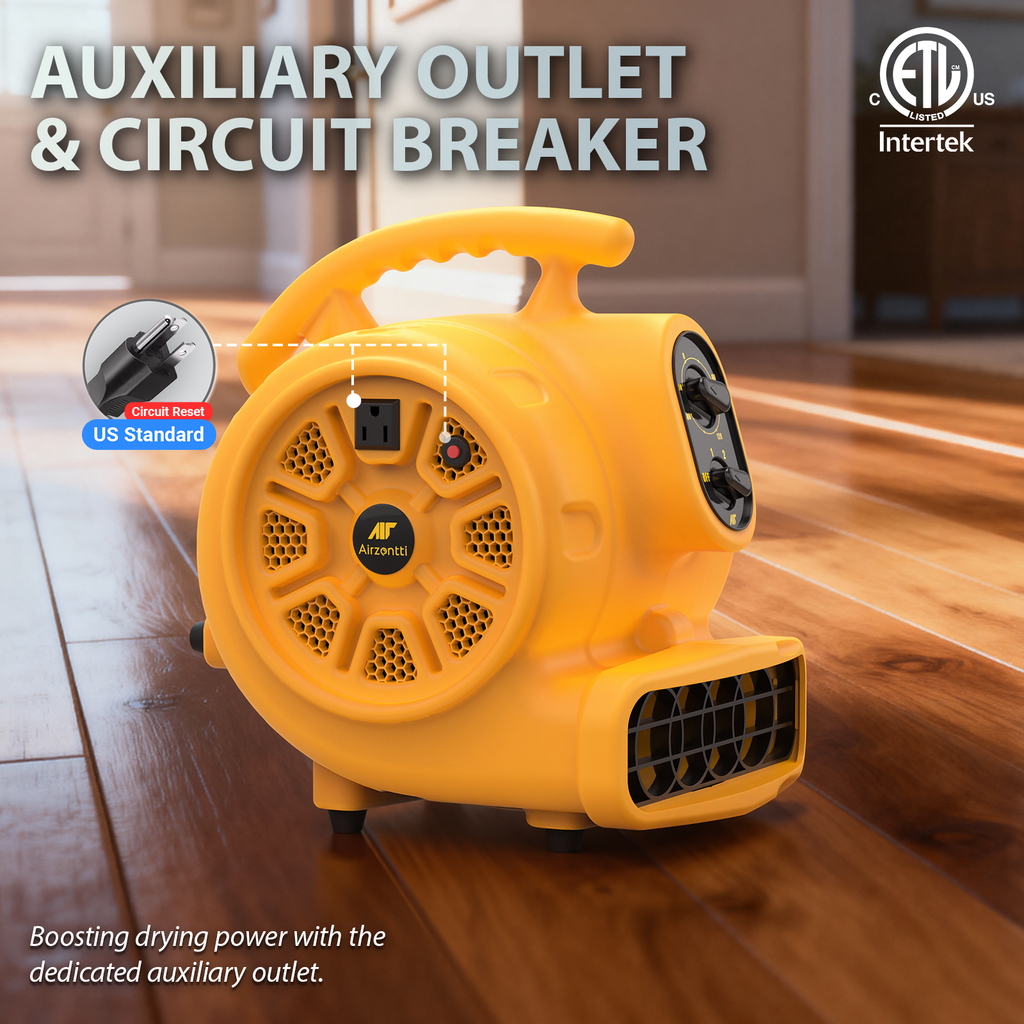 Air Mover, 1100 CFM 1/4 HP 200W with Timer