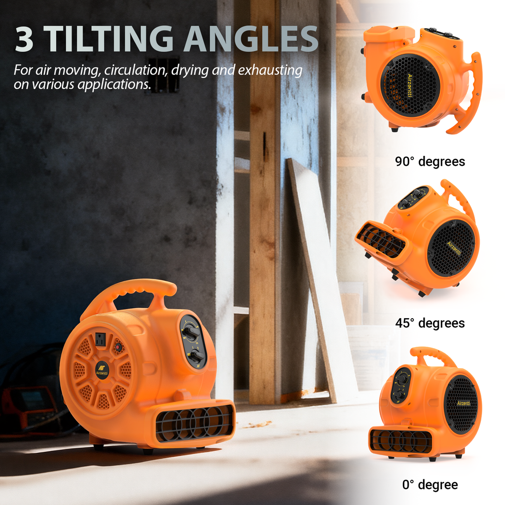 Air Mover, 1100 CFM 1/4 HP 200W with Timer