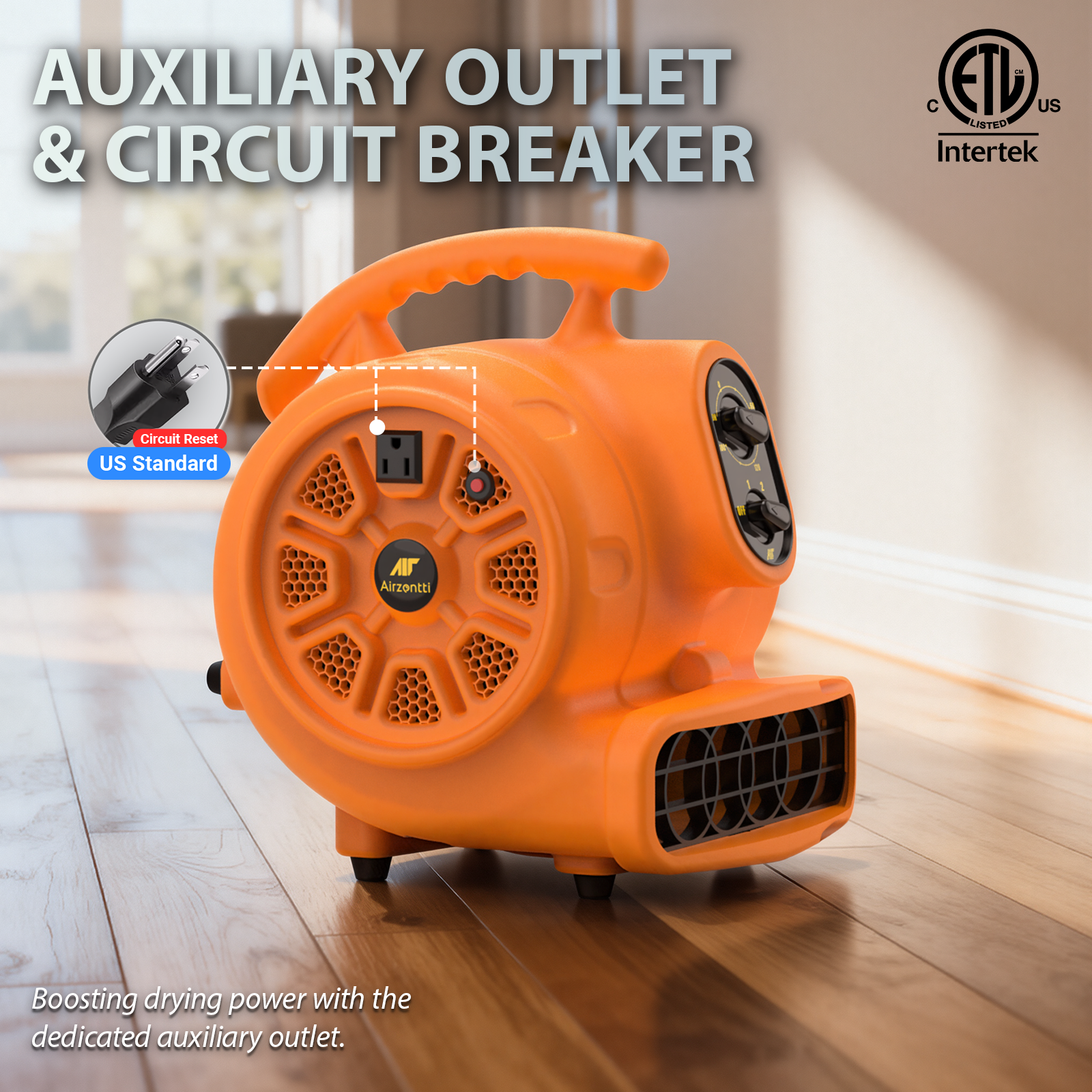 Air Mover, 1100 CFM 1/4 HP 200W with Timer