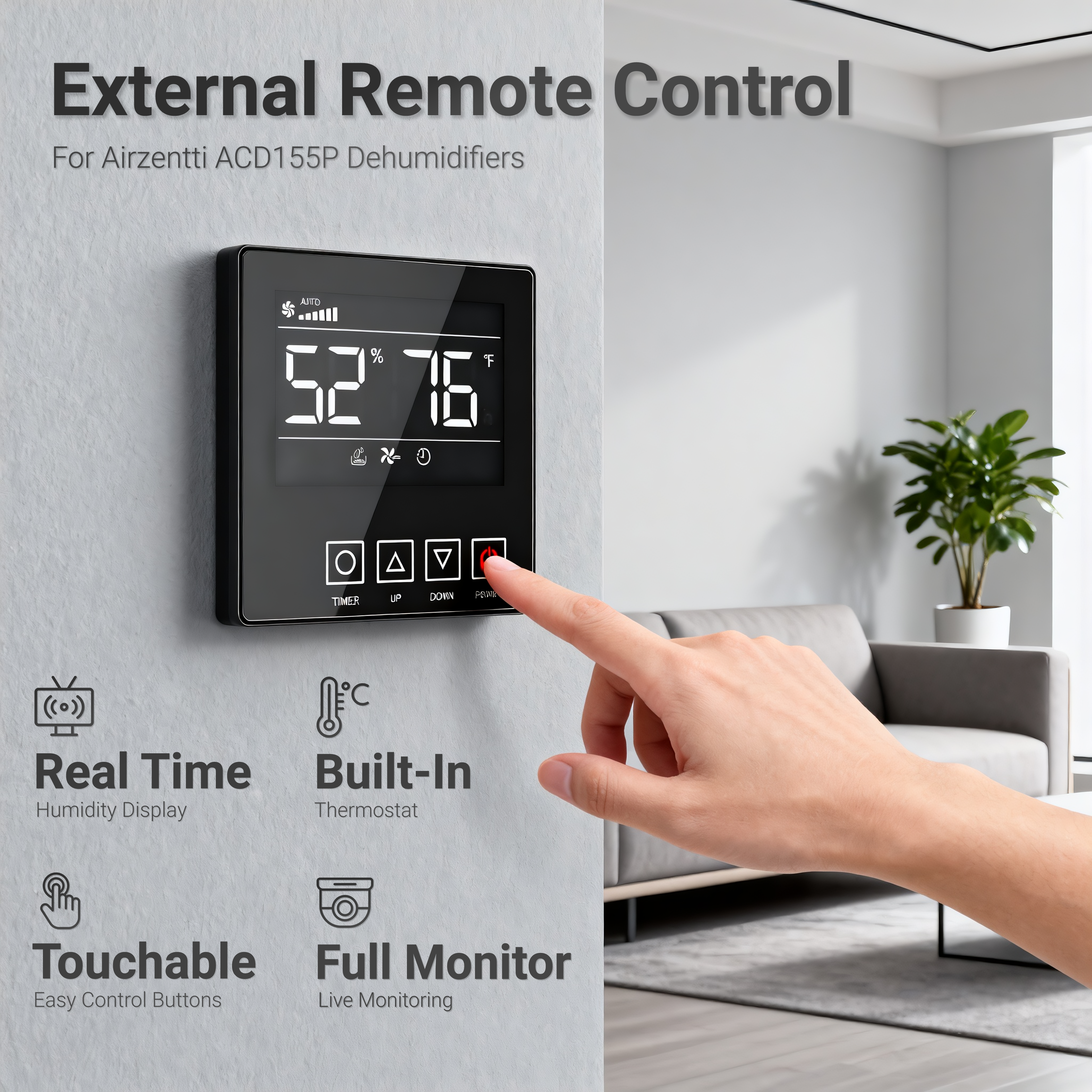 External Control Panel with Digital Display for Commercial Dehumidifier for Model ACD155P